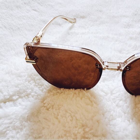 Genevieve Light Brown Rimless Polarized Sunglasses - Picture 7 of 11